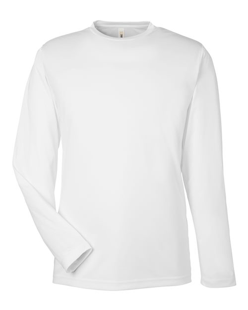CORE365 CE10L - Unisex Capital Long Sleeve Performance T-Shirt - White
