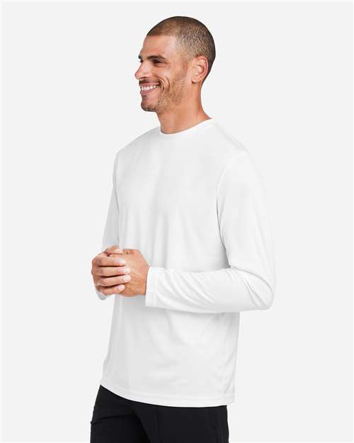 CORE365 CE10L - Unisex Capital Long Sleeve Performance T-Shirt - White