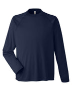 CORE365 CE110 — Unisex Ultra UVP™ Marina Raglan Long Sleeve T-Shirt — Classic Navy (flat)
