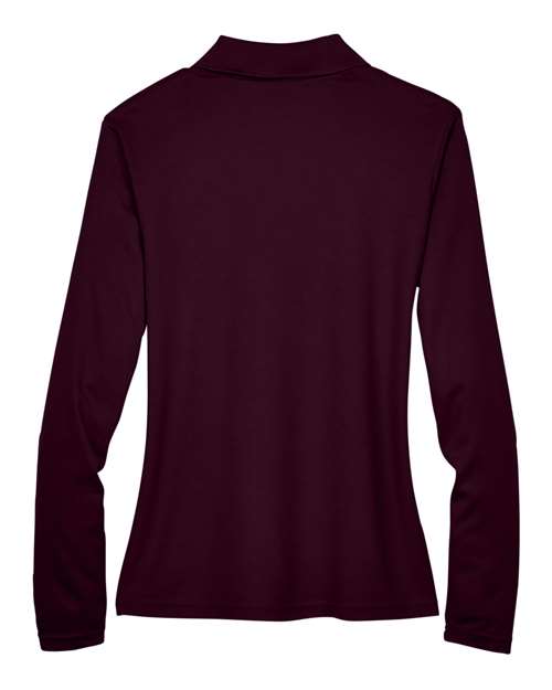 CORE365 78192 - Women's Pinnacle Performance Long Sleeve Pique Polo - Burgundy