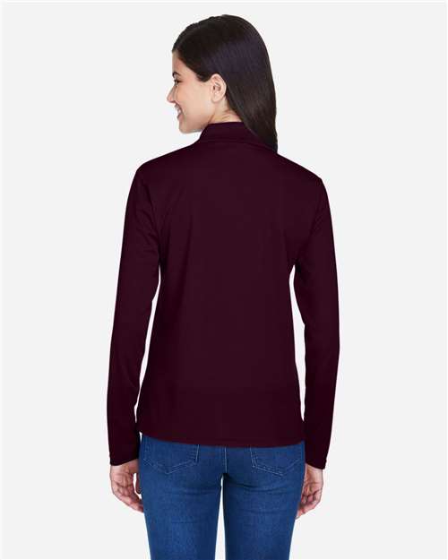CORE365 78192 - Women's Pinnacle Performance Long Sleeve Pique Polo - Burgundy