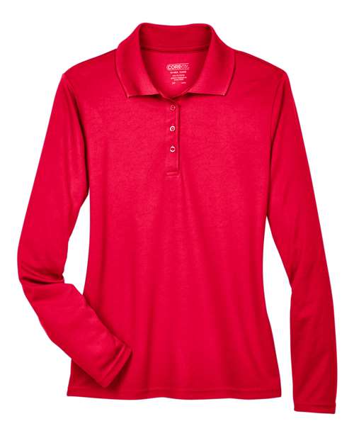 CORE365 78192 - Women's Pinnacle Performance Long Sleeve Pique Polo - Classic Red