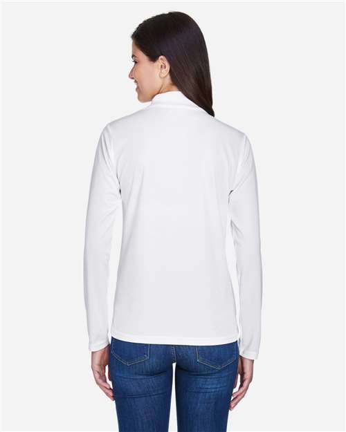 CORE365 78192 - Women's Pinnacle Performance Long Sleeve Pique Polo - White