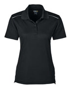 CORE365 78181R — Women's Radiant Performance Piqué Polo with Reflective Piping — Black (flat)