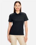CORE365 78181R — Women's Radiant Performance Piqué Polo with Reflective Piping — Black