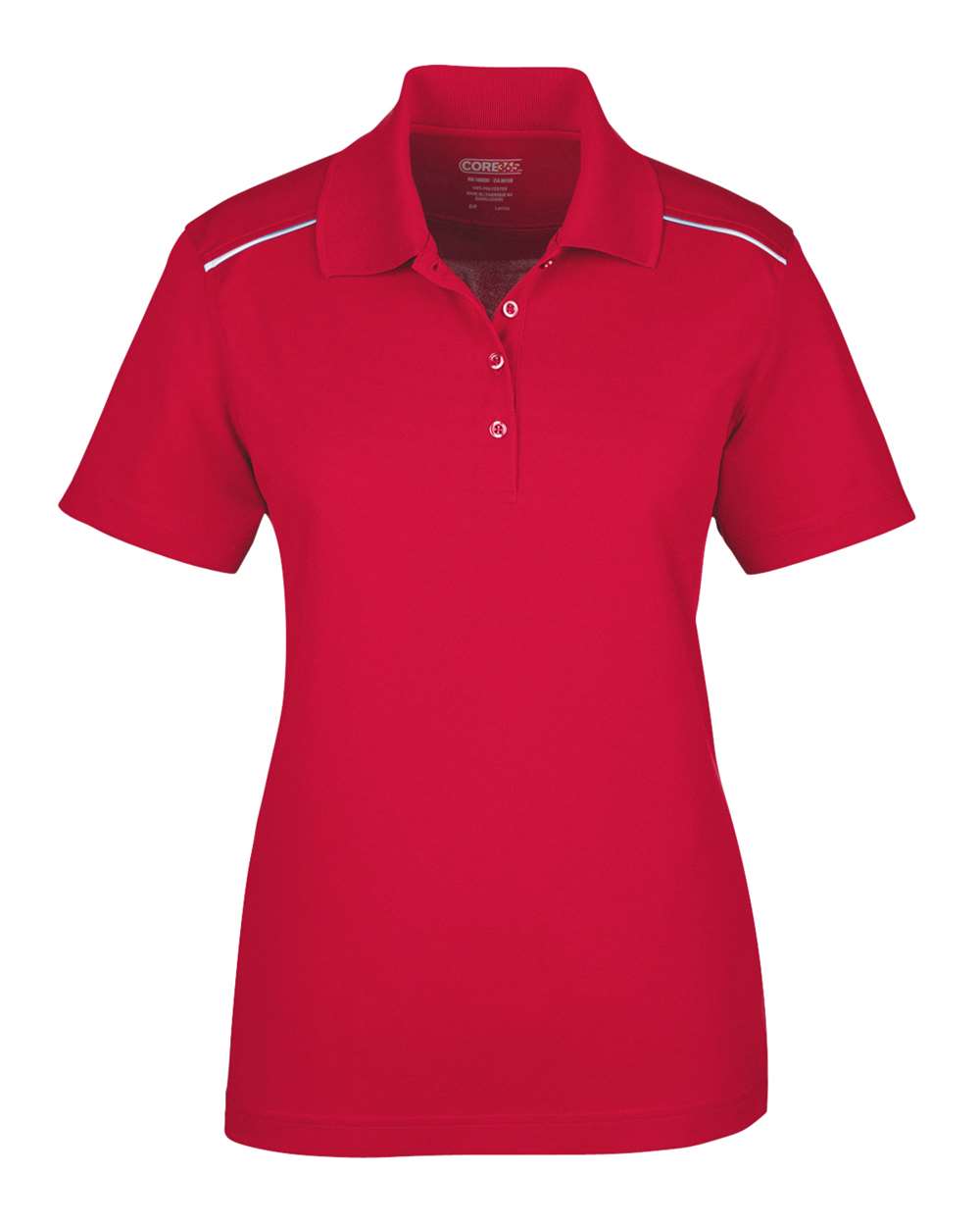 CORE365 78181R — Women's Radiant Performance Piqué Polo with Reflective Piping — Classic Red (flat)