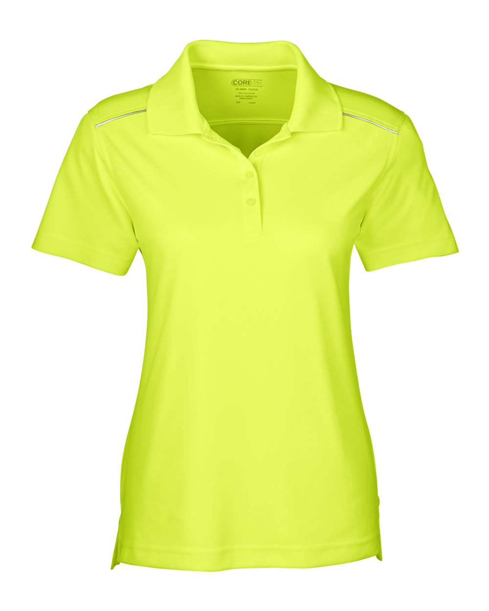 CORE365 78181R — Women's Radiant Performance Piqué Polo with Reflective Piping — Safety Yellow (flat)