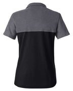 CORE365 CE112CW - Women's Fusion ChromaSoftTM Colorblock Polo - Black/ Carbon Heather