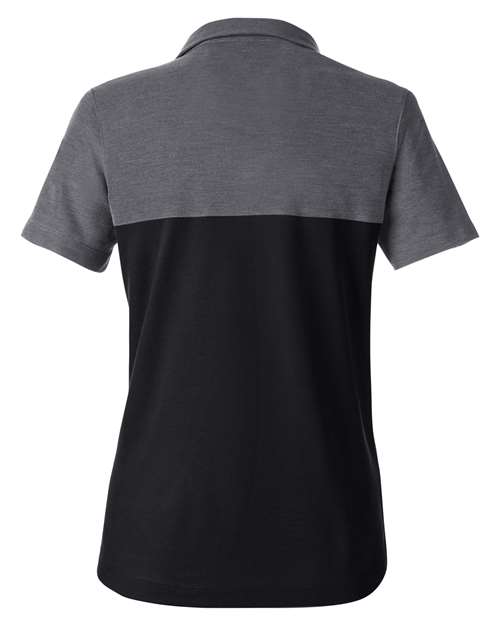 CORE365 CE112CW - Women's Fusion ChromaSoftTM Colorblock Polo - Black/ Carbon Heather