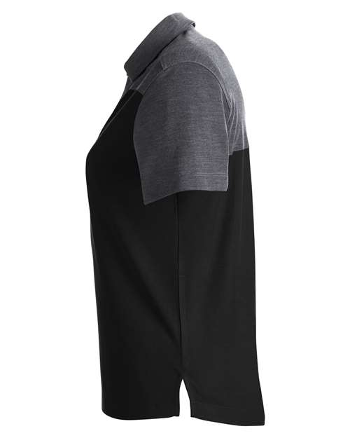 CORE365 CE112CW - Women's Fusion ChromaSoftTM Colorblock Polo - Black/ Carbon Heather