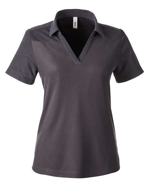 CORE365 CE112CW - Women's Fusion ChromaSoftTM Colorblock Polo - Carbon/ Carbon Heather