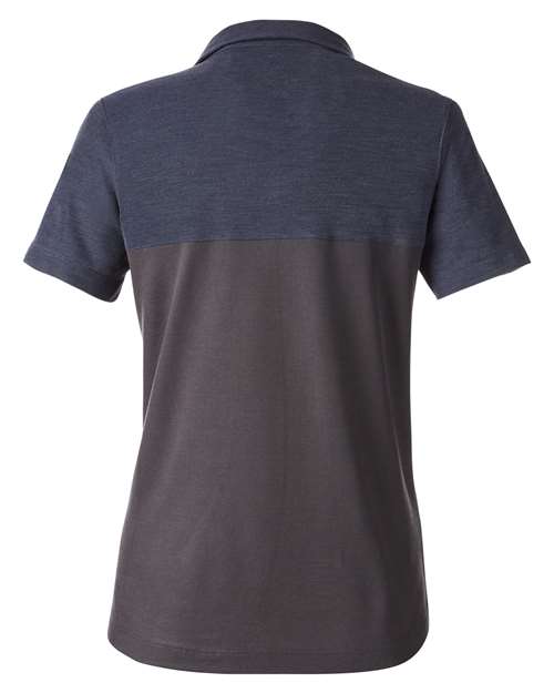 CORE365 CE112CW - Women's Fusion ChromaSoftTM Colorblock Polo - Carbon/ Classic Navy Heather