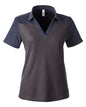 CORE365 CE112CW - Women's Fusion ChromaSoftTM Colorblock Polo - Carbon/ Classic Navy Heather