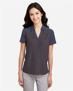 CORE365 CE112CW - Women's Fusion ChromaSoftTM Colorblock Polo - Carbon/ Classic Navy Heather