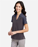 CORE365 CE112CW - Women's Fusion ChromaSoftTM Colorblock Polo - Carbon/ Classic Navy Heather