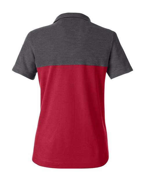 CORE365 CE112CW - Women's Fusion ChromaSoftTM Colorblock Polo - Classic Red/ Carbon Heather