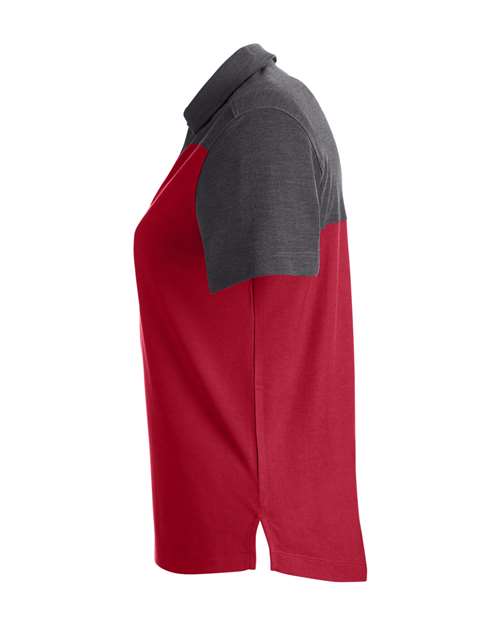 CORE365 CE112CW - Women's Fusion ChromaSoftTM Colorblock Polo - Classic Red/ Carbon Heather