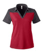 CORE365 CE112CW - Women's Fusion ChromaSoftTM Colorblock Polo - Classic Red/ Carbon Heather