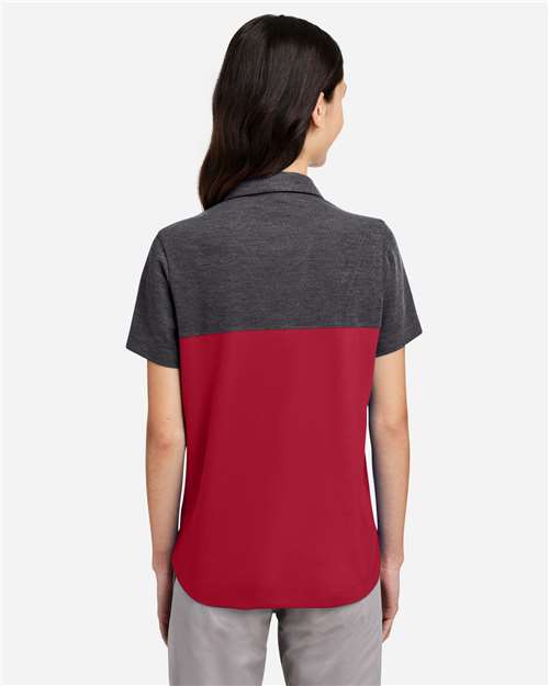 CORE365 CE112CW - Women's Fusion ChromaSoftTM Colorblock Polo - Classic Red/ Carbon Heather