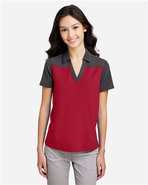 CORE365 CE112CW - Women's Fusion ChromaSoftTM Colorblock Polo - Classic Red/ Carbon Heather