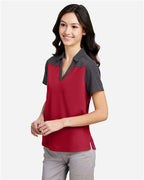 CORE365 CE112CW - Women's Fusion ChromaSoftTM Colorblock Polo - Classic Red/ Carbon Heather