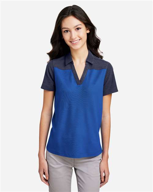 CORE365 CE112CW - Women's Fusion ChromaSoftTM Colorblock Polo - True Royal/ Classic Navy Heather