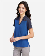 CORE365 CE112CW - Women's Fusion ChromaSoftTM Colorblock Polo - True Royal/ Classic Navy Heather