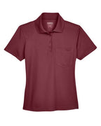 CORE365 78181P Women's Performance Pique Polo with Pocket - Burgundy