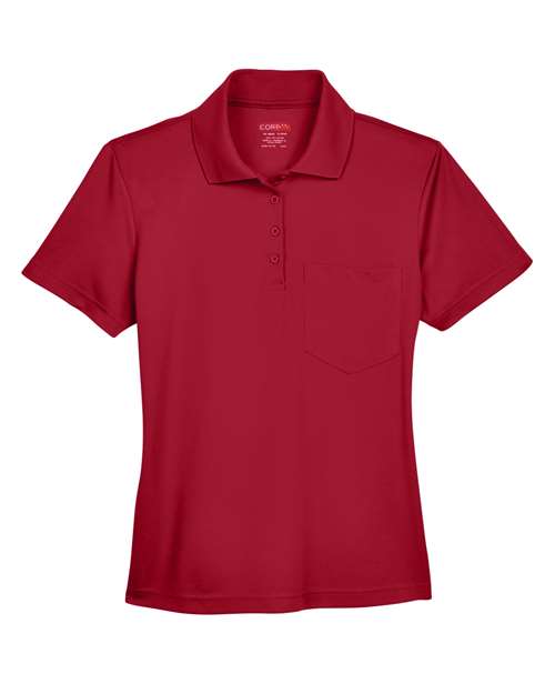 CORE365 78181P Women's Performance Pique Polo with Pocket - Classic Red