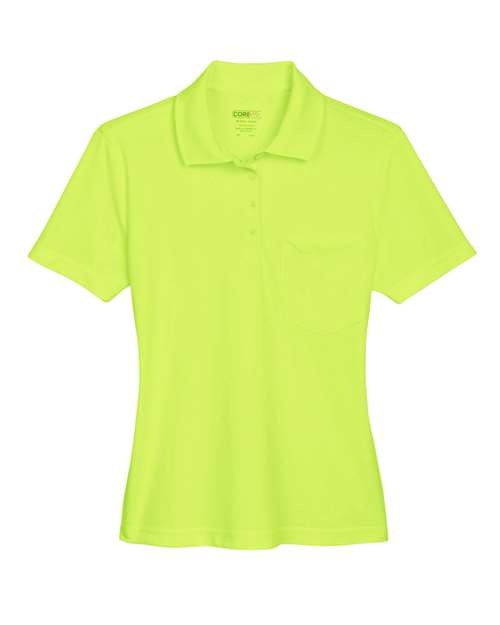 CORE365 78181P Women's Performance Pique Polo with Pocket - Safety Yellow