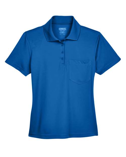 CORE365 78181P Women's Performance Pique Polo with Pocket - True Royal