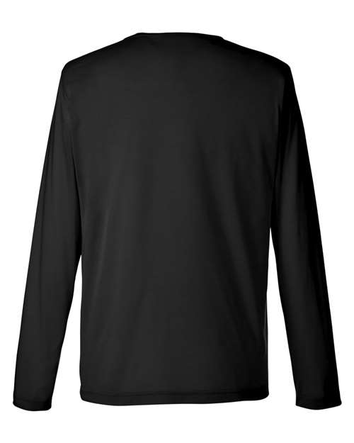 CORE365 CE111L - Unisex Fusion ChromaSoftTM Performance Long Sleeve T-Shirt - Black