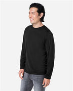 CORE365 CE111L - Unisex Fusion ChromaSoftTM Performance Long Sleeve T-Shirt - Black
