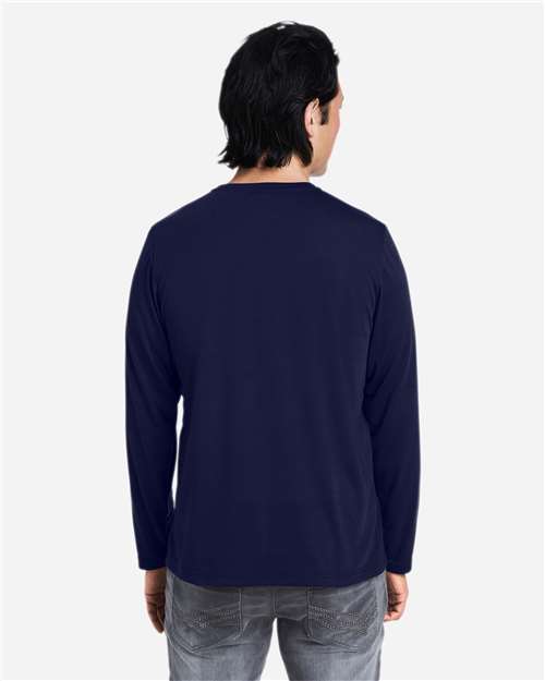 CORE365 CE111L - Unisex Fusion ChromaSoftTM Performance Long Sleeve T-Shirt - Classic Navy