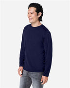 CORE365 CE111L - Unisex Fusion ChromaSoftTM Performance Long Sleeve T-Shirt - Classic Navy