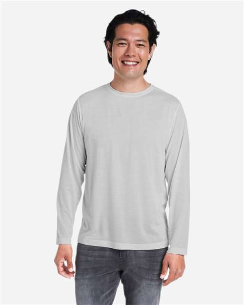 CORE365 CE111L - Unisex Fusion ChromaSoftTM Performance Long Sleeve T-Shirt - Platinum