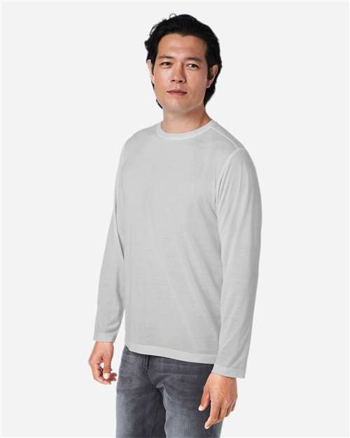 CORE365 CE111L - Unisex Fusion ChromaSoftTM Performance Long Sleeve T-Shirt - Platinum