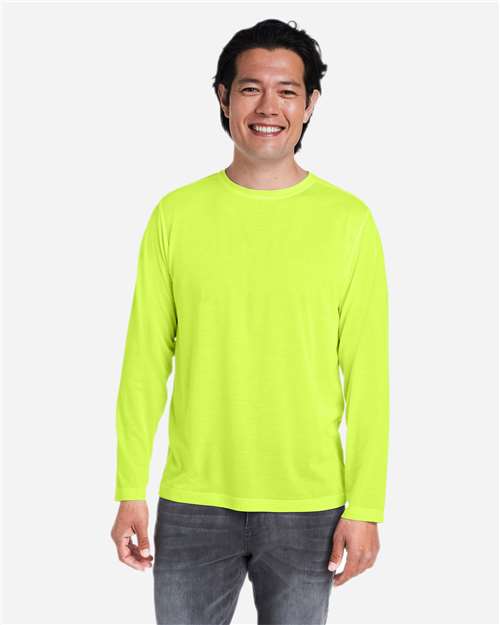 CORE365 CE111L - Unisex Fusion ChromaSoftTM Performance Long Sleeve T-Shirt - Safety Yellow
