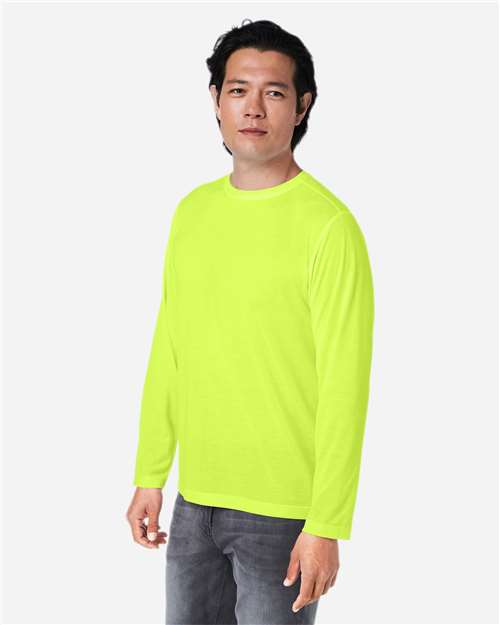 CORE365 CE111L - Unisex Fusion ChromaSoftTM Performance Long Sleeve T-Shirt - Safety Yellow