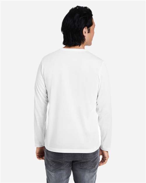 CORE365 CE111L - Unisex Fusion ChromaSoftTM Performance Long Sleeve T-Shirt - White
