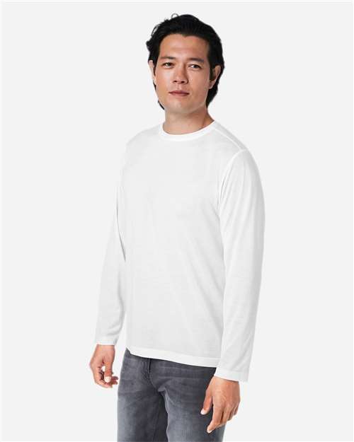 CORE365 CE111L - Unisex Fusion ChromaSoftTM Performance Long Sleeve T-Shirt - White