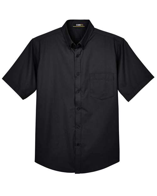 CORE365 88194 - Men's Optimum Short Sleeve Twill Dress Shirt - Black