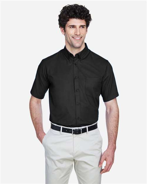 CORE365 88194 - Men's Optimum Short Sleeve Twill Dress Shirt - Black