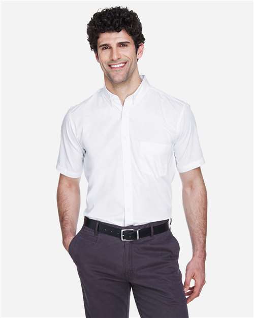 CORE365 88194 - Men's Optimum Short Sleeve Twill Dress Shirt - White