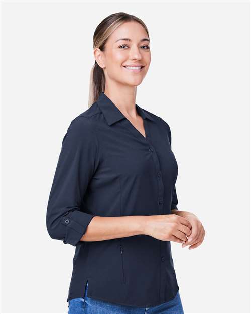 CORE365 CE510LW - Women's Ultra UVP Marina Shirt - Classic Navy