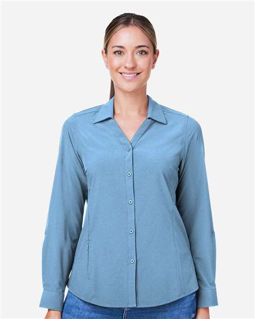 CORE365 CE510LW - Women's Ultra UVP Marina Shirt - Columbia Blue