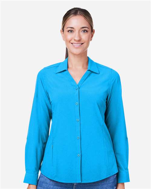 CORE365 CE510LW - Women's Ultra UVP Marina Shirt - Electric Blue