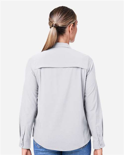 CORE365 CE510LW - Women's Ultra UVP Marina Shirt - Platinum