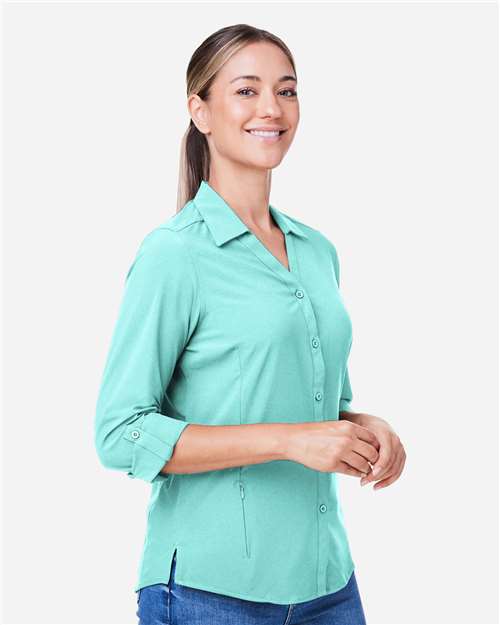 CORE365 CE510LW - Women's Ultra UVP Marina Shirt - Sea Glass