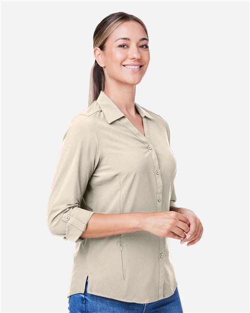 CORE365 CE510LW - Women's Ultra UVP Marina Shirt - Stone